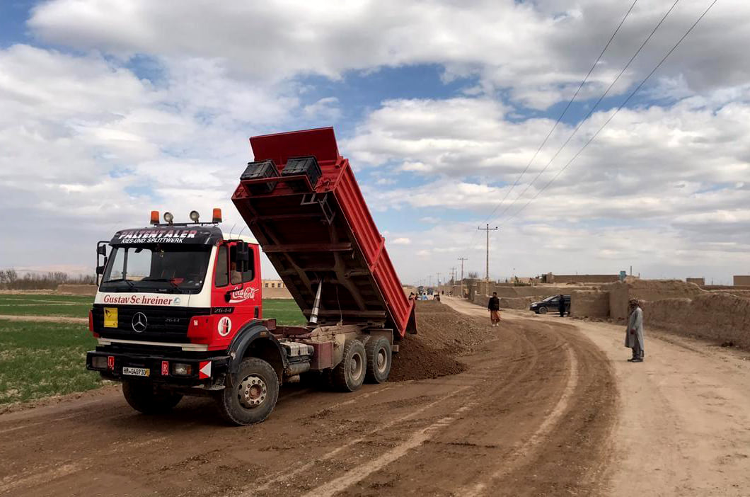 Herat: An 11-Km road project In Guzara District hits 42% progress